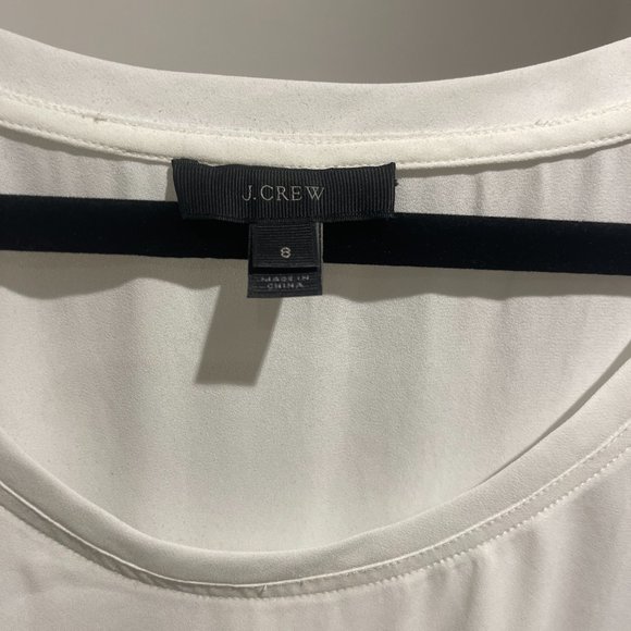 JCrew White Scoop Neck Top - Picture 2 of 3
